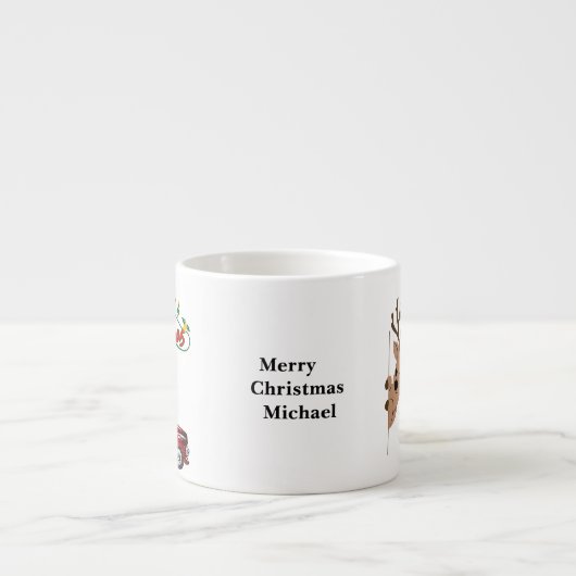 Rudolph Merry Christmas -Personalized Espresso Mug Espresso Kop (Voorkant)