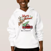 Rudolph Merry Christmas - Personalized Kids Hoodie (Devant)
