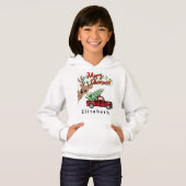 Rudolph Merry Christmas - Personalized Kids Hoodie (Devant entier)