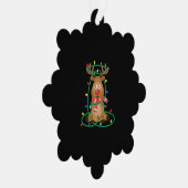 Rudolph met kerstlichten ornament kaart (Rechts)