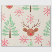 Rudolph modern Kerstfeest Cadeaupapier (Vlak)