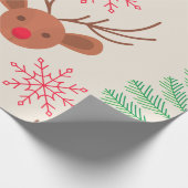 Rudolph modern Kerstfeest Cadeaupapier (Hoek)