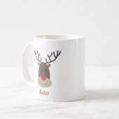 Rudolph Mug avec nom Noël (Devant gauche)