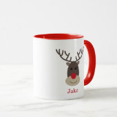 Rudolph Mug avec nom Noël (Devant droit)