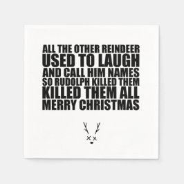 Rudolph Napkins | Snarky Christmas Napkins Servet
