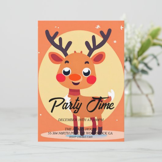 Rudolph Noël Fête Invitation (Debout devant)