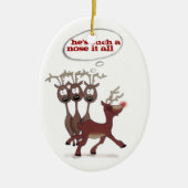Rudolph "nose it all" *  * sierbloem keramisch ornament (Voorkant)