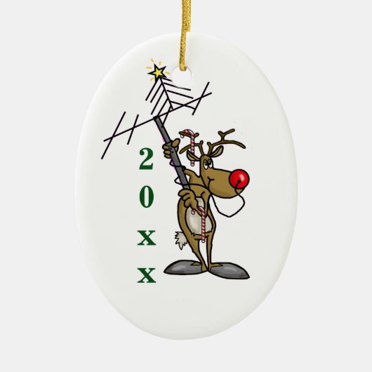 Rudolph Powering Antenna met Nose Ornament (Voorkant)