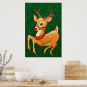 Rudolph Prancing Poster (Keuken)