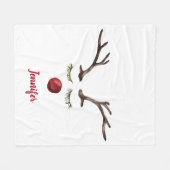 Rudolph Red Nose Reindeer Fleece Deken (Voorkant (Horizontaal))