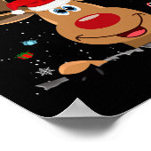 Rudolph Red Nose Reindeer Santa Kerstmis Poster (Hoek)