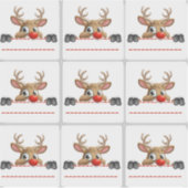 Rudolph Red Nose Reindeer Sticker labels (Devant)
