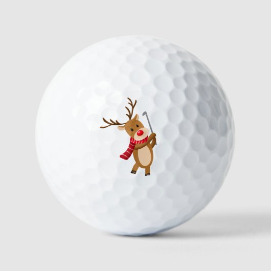 Rudolph Reindeer aan het golfen Golfballen (Voorkant)