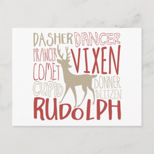 Rudolph Reindeer Silhouette Briefkaart