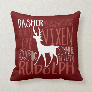 Rudolph Reindeer Silhouette Kussen