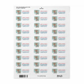 Rudolph Reindeer Snowflake - kerstadres Etiket (Full Sheet)