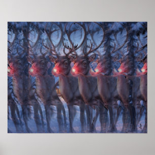 Rudolph Rendier 3D Stereogram Kerst Scene Poster