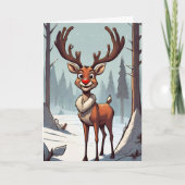 Rudolph Retro Concept Art Carte de vacances pliée (Devant)