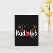 Rudolph Rode Neus Rendier Kerst Plezier 1 Kaart (Gele Bloem)