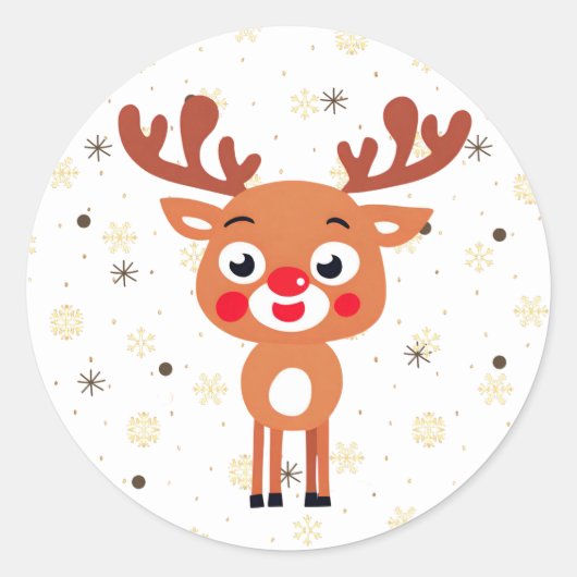 Rudolph Rode Neus Rendier Sticker (Voorkant)