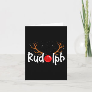 Rudolph rode neus rendieren kerst plezier kaart
