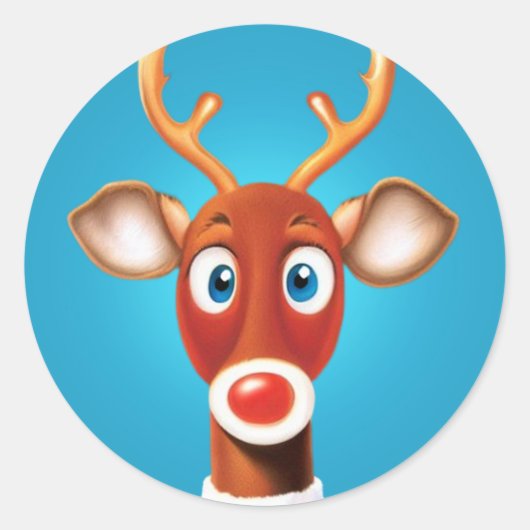 Rudolph Ronde Sticker (Voorkant)