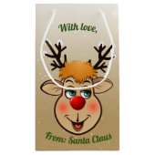 Rudolph - Santa's Roodgestreepte renrenrenrendiert Klein Cadeauzakje (Achterkant)