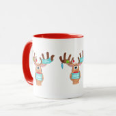 Rudolph the Face Mask Reindeer Coffee Mok (Voorkant links)