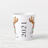 Rudolph the Face Mask Reindeer Latte Mok (Voorkant)