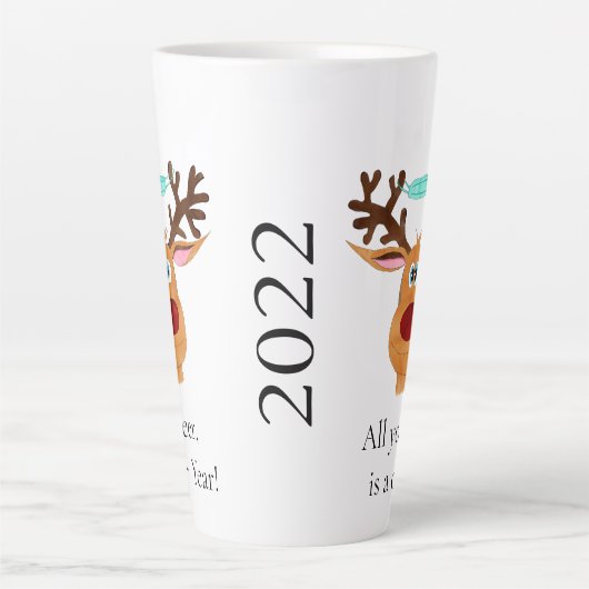 Rudolph the Face Mask Reindeer Latte Mok (Voorkant)