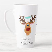 Rudolph the Face Mask Reindeer Latte Mok