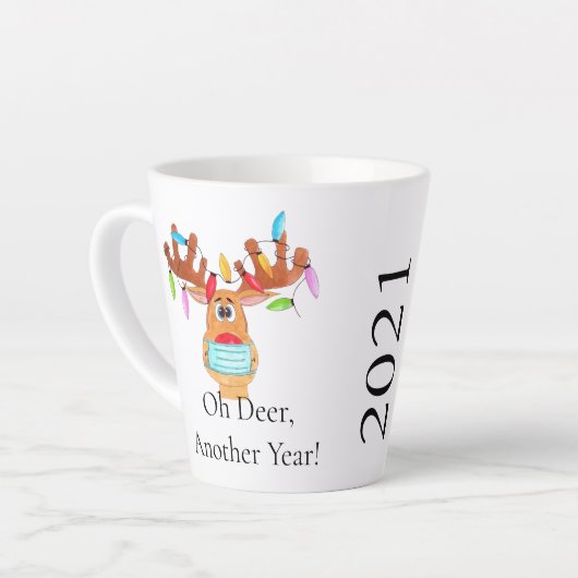 Rudolph the Face Mask Reindeer Latte Mok (Linkerhoek)