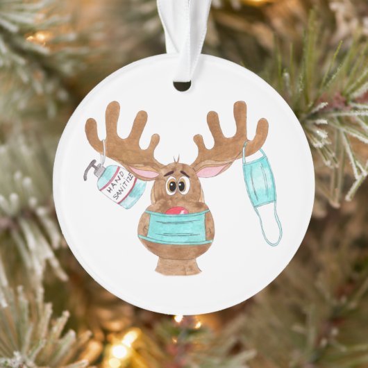 Rudolph the Face Mask Reindeer Ornament (Boom)