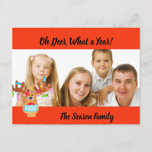 Rudolph the Face Masker Reindeer Photo Card Briefkaart