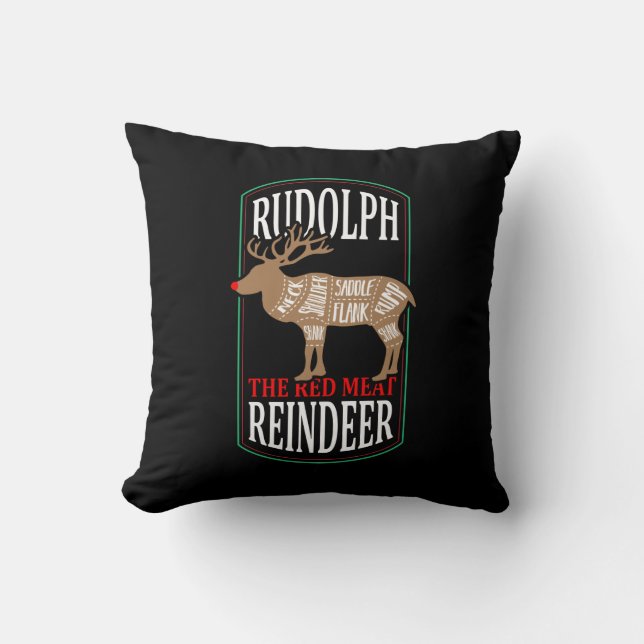 Rudolph the Red Meat Reindeer Sierkussen (Voorkant)