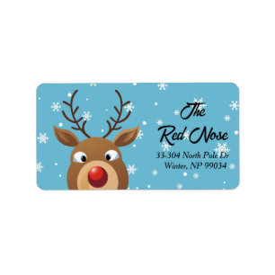 Rudolph the Red Nose Rendier Retour Adreslabel Etiket