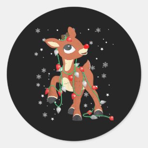 Rudolph the Red Nose renindeer for Kids and Christ Ronde Sticker
