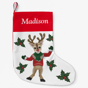 Rudolph the Red Nosed Reindeer Custom name Kleine Kerstsok