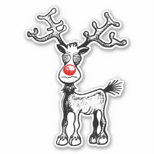 Rudolph the Reindeer Sticker (Voorkant)