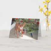 "Rudolph under the Tree"-kerstkaart Kaart (Gele Bloem)