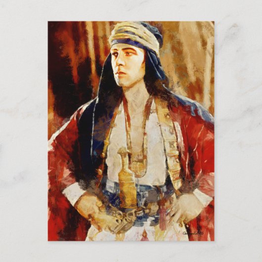 Rudolph Valentino comme carte postale de l'art She (Devant)