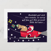 Rudolph werd dit seizoen ziek feestdagenkaart (Voorkant / Achterkant)