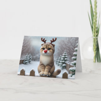 Rudolph Whiskers Christmas Card Feestdagen Kaart