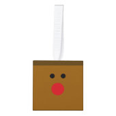 Rudolph Wooden Cube Christmas Ornament (Voorkant)