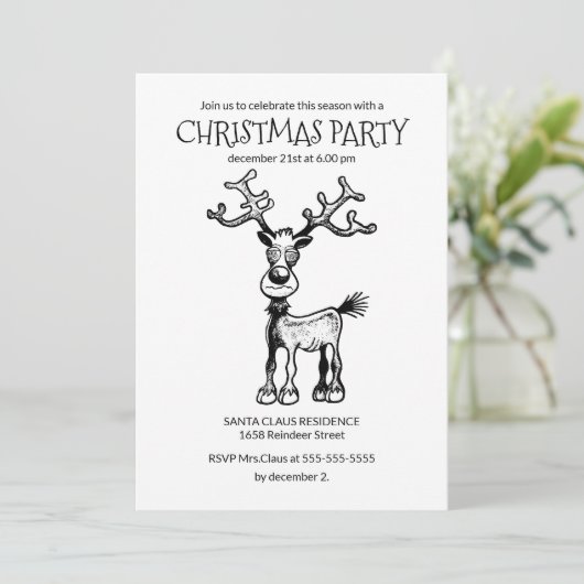 Rudolphs Noël Fête Invitation (Debout devant)