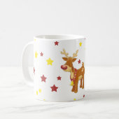 Rudolph's red nosrenders kerststerren koffiemok (Voorkant links)