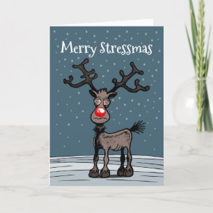 Rudolphs Stressmas Card Feestdagen Kaart