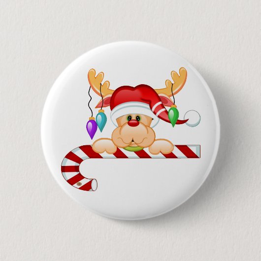 Rudy Candy Cane Ronde Button 5,7 Cm (Voorkant)