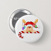 Rudy Candy Cane Ronde Button 5,7 Cm (Voorkant /achterkant)