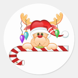 Rudy Candy Cane Ronde Sticker